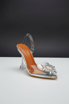 Crystal brooch heel - single